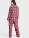 Фланелева піжама Victoria's Secret Long Pajama Set Red, Клітинка, XS, Regular