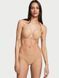 Хлопковые трусики Victoria's Secret Lace-Waist Cotton Cheeky Panty Beige 26649005 фото 1