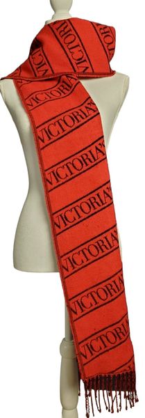 Шарф жіночий Victoria's Secret Scarf Logo Red Black Wrap Woven Fringe Cozy Winter  24583003 фото