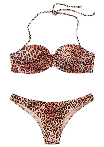 Купальник Бандо Victoria's Secret  Mallorca Twist-front Natural Leo 26277087 фото