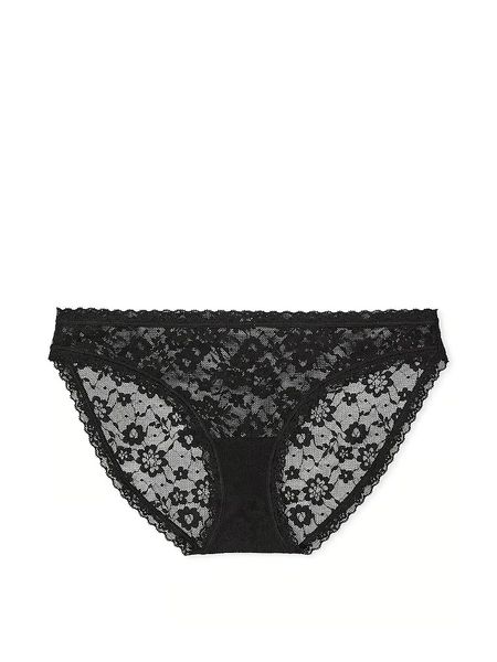 Трусики бікіні Victoria's Secret Lace Bikini Panty Black  26826053 фото