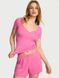 Піжама з шортами для сну Victoria's Secret SoSoft Modal&trade; Ribbed Henley Tee & Boxer Shorts Set &mdash; фото , вигляд з різних ракурсів