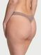 Трусики стрінги Victoria's Secret Cotton Shadow Stripe Lace-Waist Thong Panty Iced Coffee &mdash; фото , вигляд з різних ракурсів