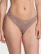 Трусики стрінги Victoria's Secret Cotton Shadow Stripe Lace-Waist Thong Panty Iced Coffee &mdash; фото , вигляд з різних ракурсів