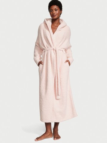 Халат Victoria's Secret Chenille Hooded Long Robe Purest Pink 26728462 фото