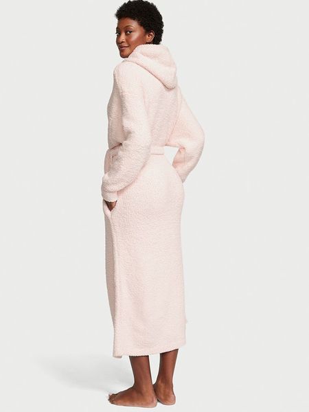 Халат Victoria's Secret Chenille Hooded Long Robe Purest Pink 26728462 фото