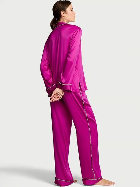 Піжама Сатинова Victoria's Secret Glazed Satin Shine Long Pajama Set — фото товару | VikkyStyle Піжама Сатинова Victoria's Secret Glazed Satin Shine Long Pajama Set — основне фото товару, вигляд спереду