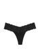 Трусики стринги Victoria's Secret The Lacie Lace-Waist Cotton Thong Panty 26825199 фото 3