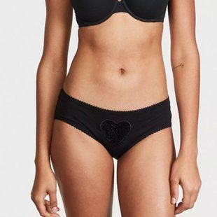 Хлопковые трусики Victoria's Secret Stretch Cotton Hiphugger Panty Black 26616114 фото