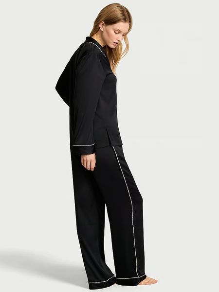 Піжама Сатинова Victoria's Secret Glazed Satin Shine Long Pajama Set &mdash; основне фото товару, вигляд спереду