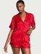 Піжама Victoria's Secret Satin Short Pajama Set New + Трусики Victoria&rsquo;s Secret Shine Patch Thong Panty Red &mdash; фото , вигляд з різних ракурсів