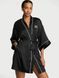 Халат Victoria's Secret Signature Satin Short Piped Robe Black 27388779 фото 1