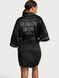 Халат Victoria's Secret Signature Satin Short Piped Robe Black 27388779 фото 2