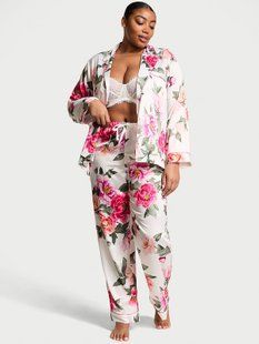 Піжама Сатинова Victoria's Secret Glazed Satin Long Pajama Set New &mdash; основне фото товару, вигляд спереду