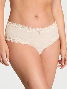 Трусики чікі Victoria's Secret Cotton Lace-Waist Cheeky Panty &mdash; основне фото товару, вигляд спереду