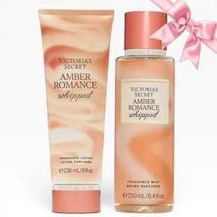 Подарунковий набір Victoria's Secret Amber Romance Whipped Fragrance Lotion + Mist &mdash; основне фото товару, вигляд спереду