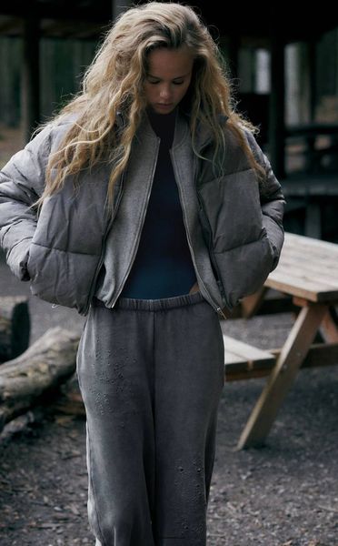 Куртка ZARA Faded Effect Puffer Anorak Grey  5320\719\819 фото