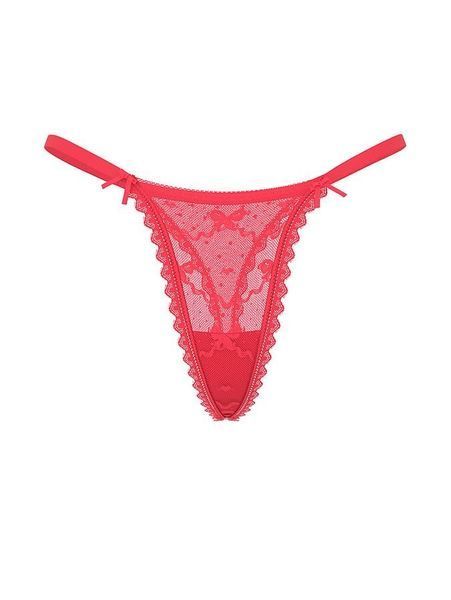 Трусики стринги Victoria's Secret The Lacie Bow Lace Mesh String Thong Panty 27217282  фото
