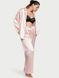 Піжама Victoria's Secret Dew Drop Satin Long Pajama Set Pink, Рожева смужка, XS, Regular