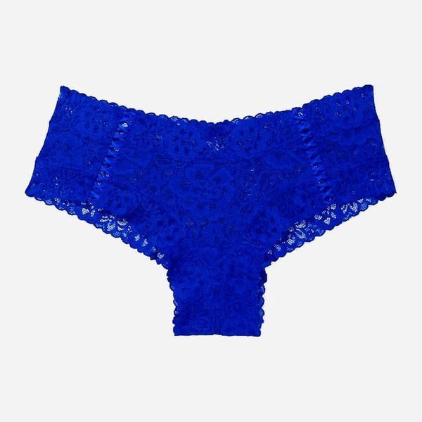 Трусики чікі Victoria's Secret Floral Lace Cheeky Panty Blue &mdash; основне фото товару, вигляд спереду