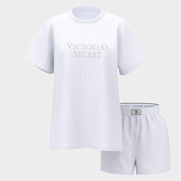 Піжама Котонова Victoria's Secret 100% Cotton Shine Short Pajama Set &mdash; основне фото товару, вигляд спереду