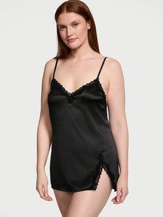 Ночная сорочка женская Victoria's Secret Tease Satin Lace-Trim Mini Slip Dress 26802595 фото