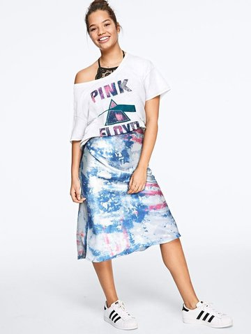 Спідниця міді Victoria's Secret & Pink Skirt Womens Blue Satin  337821 фото