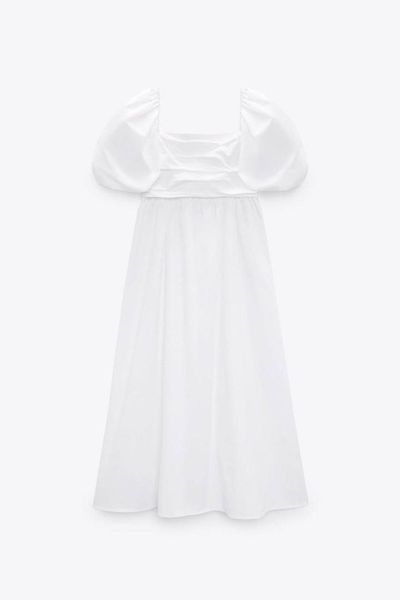 Сукня жіноча Zara Draped Poplin Dress in White 2399\210\250 фото