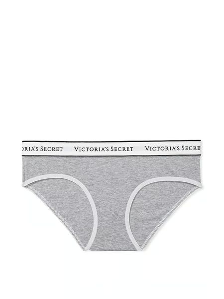 Бавовняні Трусики Victoria's Secret Logo Cotton Hiphugger Panty Grey 26825315 фото