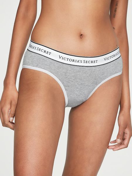 Бавовняні Трусики Victoria's Secret Logo Cotton Hiphugger Panty Grey 26825315 фото