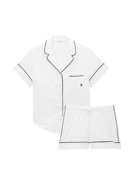 Піжама з шортами Victoria's Secret Cotton Short Pajama Set &mdash; основне фото товару, вигляд спереду