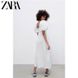 Сукня жіноча Zara Draped Poplin Dress in White, Білий, XS