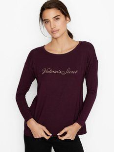Кофта з відкритою спиною Victoria's Secret Supersoft Modal Wrap Top Burgundy  &mdash; основне фото товару, вигляд спереду