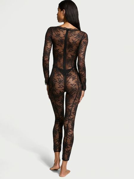 Піжама Victoria's Secret Very Sexy Rose Lace Balconette Catsuit &mdash; основне фото товару, вигляд спереду