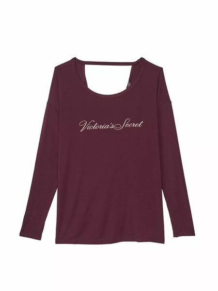 Кофта з відкритою спиною Victoria's Secret Supersoft Modal Wrap Top Burgundy  26183847 фото