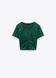 Футболка жіноча Zara T-SHIRT WITH RUCHING GREEN, Зелений, S