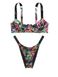 Купальник Victoria's Secret Shine Strap Wicked Bikini Top & Brazilian Bottom Black Palm, Квітковий принт, 36, B, M