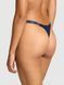 Трусики стринги Victoria's Secret Logo Cotton High-Leg Micro Thong Panty Noir Navy  27108785 фото 2