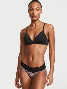 Хлопковые трусики Victoria's Secret Lace Waist Cotton Hiphugger Panty 26423022 фото