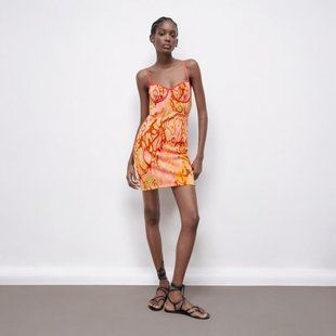 Сукня жіноча міні Zara Pink and Orange Knit Zara Dress  &mdash; основне фото товару, вигляд спереду