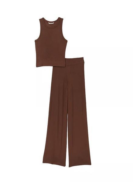 Піжама Модал Victoria's Secret Modal Dark Brown Tank Long Pajamas &mdash; основне фото товару, вигляд спереду