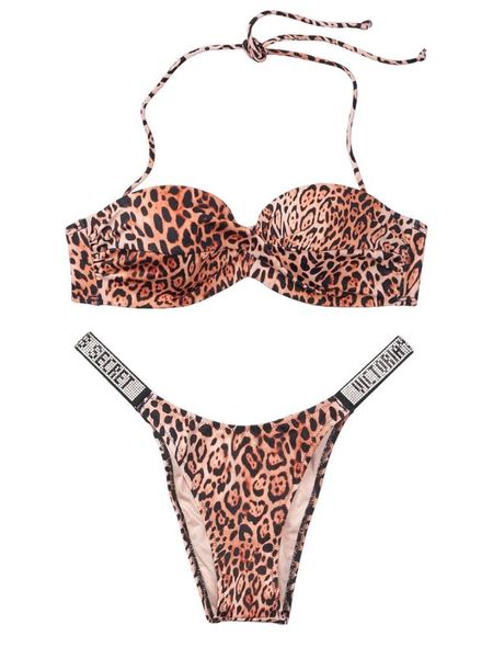 Купальник Бандо Victoria's Secret Mallorca Twist-front Natural Leopard 26277087-26239377 фото