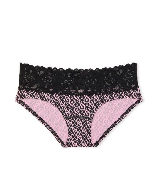 Бавовняні трусики Victoria's Secret Lace Waist Cotton Hiphugger Panty 26423022 фото