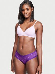 Хлопковые трусики чики Victoria's Secret Lace Waist Cotton Cheeky Panty 26188239 фото