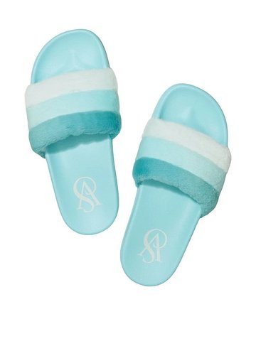 Капці Victoria's Secret Striped Faux Fur Slides  26420035 фото