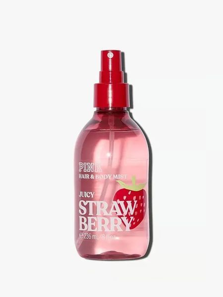 Набір Victoria's Secret Juicy Strawberry Fragrance Mist + Scrub + Lotion &mdash; основне фото товару, вигляд спереду