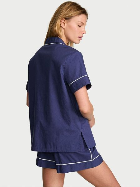 Пижама Хлопковая Victoria's Secret Heritage Cotton Short Pajama Set Ink Blue Polka Dot 27178970D фото