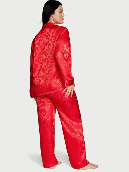 Піжама Victoria's Secret Satin Long Pajama Set Red Dragon 26720850 фото