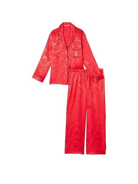 Піжама Victoria's Secret Satin Long Pajama Set Red Dragon 26720850 фото