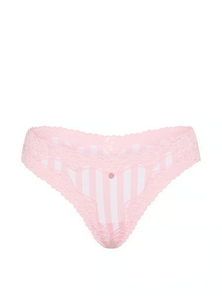 Трусики стрінги Victoria's Secret Cotton Lace-Waist Thong Panty &mdash; основне фото товару, вигляд спереду